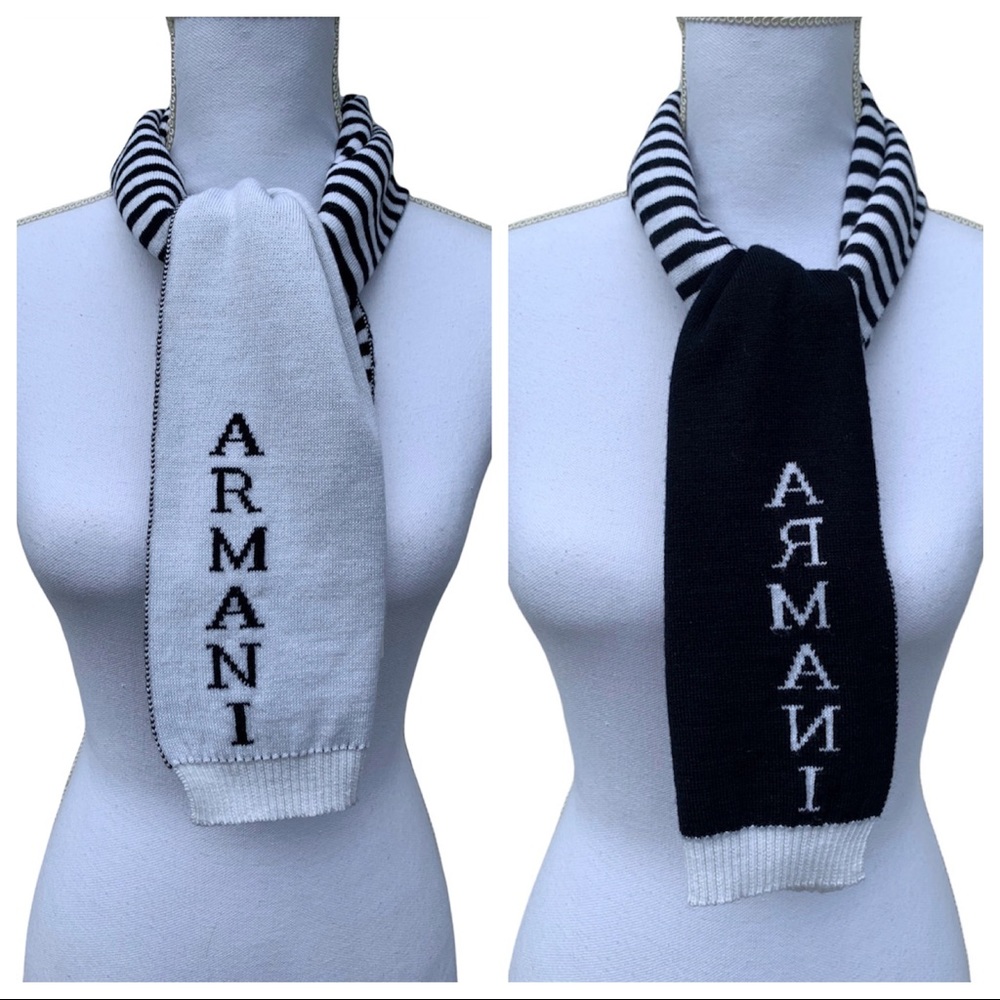 Giorgio Armani Jr Blue/White Scarf One Size | New